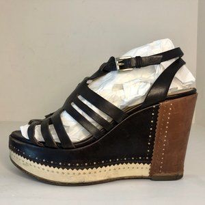 Fratelli Rossetti Multi-leather High Heel Wedges